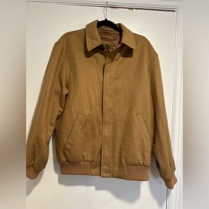Jos. A. Bank Sz: S light brown Camel  cashmere Full Zip Lined Bomber jacket.